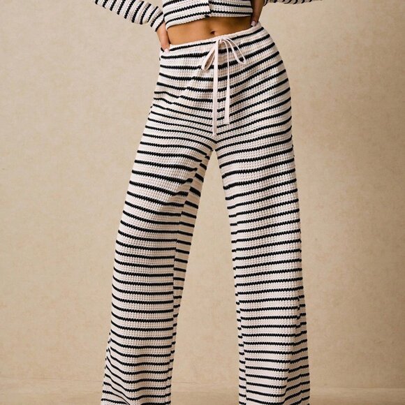 Multicolor Casual Women's Striped Trousers with Pockets - Picture 7 of 7